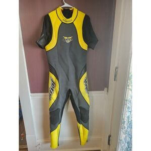 Vintage Jetpilot Mens Rev Full Body Wetsuit Yellow Grey Black XL